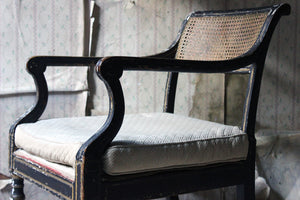 A Regency Period Parcel Gilt & Painted Open Armchair c.1820