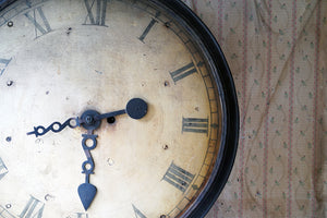 A Regency Period Painted Pine Tavern Timepiece Wall Clock c.1825