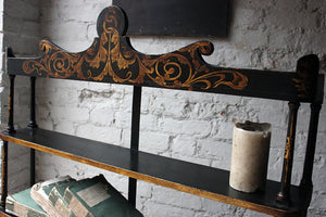 A Pretty Set of Ebonised & Parcel Gilt Regency Waterfall Hanging Wall Shelves c.1815