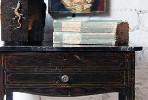 A Pretty Regency Period Black Japanned Side Table c.1815