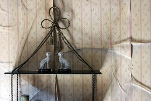 An Unusual Mid-20thC Ebonised & Gilt-Metal Wall Shelf