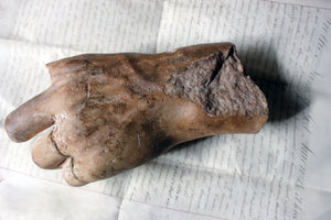 A Roman Period Carved Marble Fragment of a Left Hand; c.150-200 AD