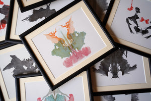 A Group of Ten Framed 1980s Rorschach Psychodiagnostics Test Plates