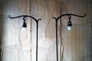 A Pair of Mid 20thc French Metal Shepherd’s Crook Floor Lamps c.1945