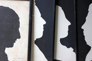 A Striking Group of Six English School Mid-Victorian Life-Size Silhouettes c.1860-70