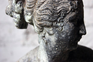 An Attractive Late 19thC Faux Lead Painted Stone Statue of The Capitoline Venus