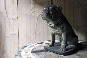 A Decorative Mid 20thC Painted Cast Stone Bulldog c.1940-50