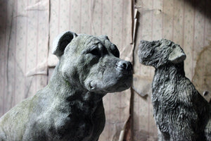 A Mid-20thC Cast Composition Stone Staffordshire Bull Mastiff