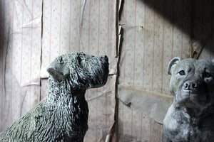 A Mid-20thC Cast Composition Stone Wheaten Terrier