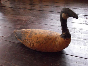 A Late Nineteenth Century Hand Painted Canvas Decoy Goose