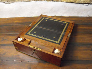 A Victorian Brass Bound Mahogany Writing Slope