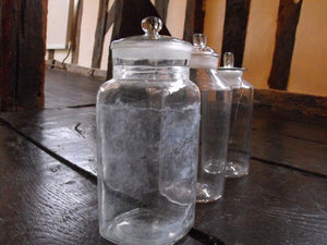 Three Late 19thC Clear Glass Apothecary Bottles