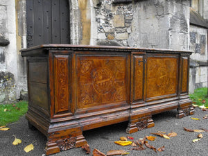 A Late 17thC North Italian Walnut & Marquetry Inlaid Cassone