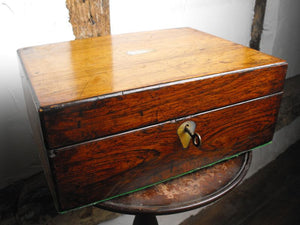 A Victorian Rosewood Box with Mother of Pearl Inlay