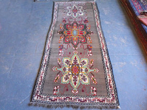 A Colourful Semi Old Persian Goravan Runner 270cm x 90cm