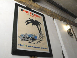 An Original Vintage Poster designed by Geo Ham for the 1976 2nd Rallye d'Automobiles Anciennes de Monte Carlo