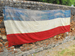 A Large Banner Section of Tri-Colour Vintage Cotton Fabric