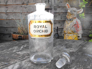 A Majestic Late 19thC Glass Apothecary Bottle for Royal Orchid