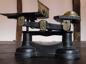 A Set of Postal Letter Scales with Brass Tray & Original Weights