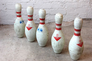 A Group of Five American Vintage AMF Amflite II Bowling Pins