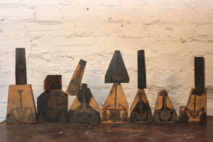 An Unusual Collection of Thirteen Wooden Printing Picture Blocks, Each Depicting Electroliers c.1910