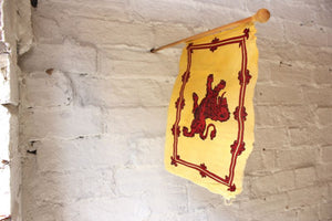 A Good Vintage Handheld Scottish Lion Rampant Flag / Royal Standard of Scotland