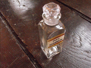 A Late 19thC Glass Apothecary Bottle with Cut Glass Stopper for Scammonea Powder