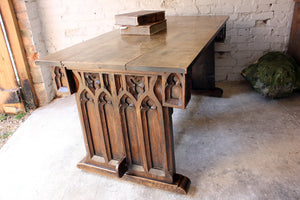 A Wonderful Ecclesiastical Gothic Revival Oak Centre Table in the Manner of A. W. N. Pugin c.1860