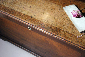 An Early 19thC Painted Pine Blanket Chest; With Memorium Verses for Ann & Thomas Swaby 1824