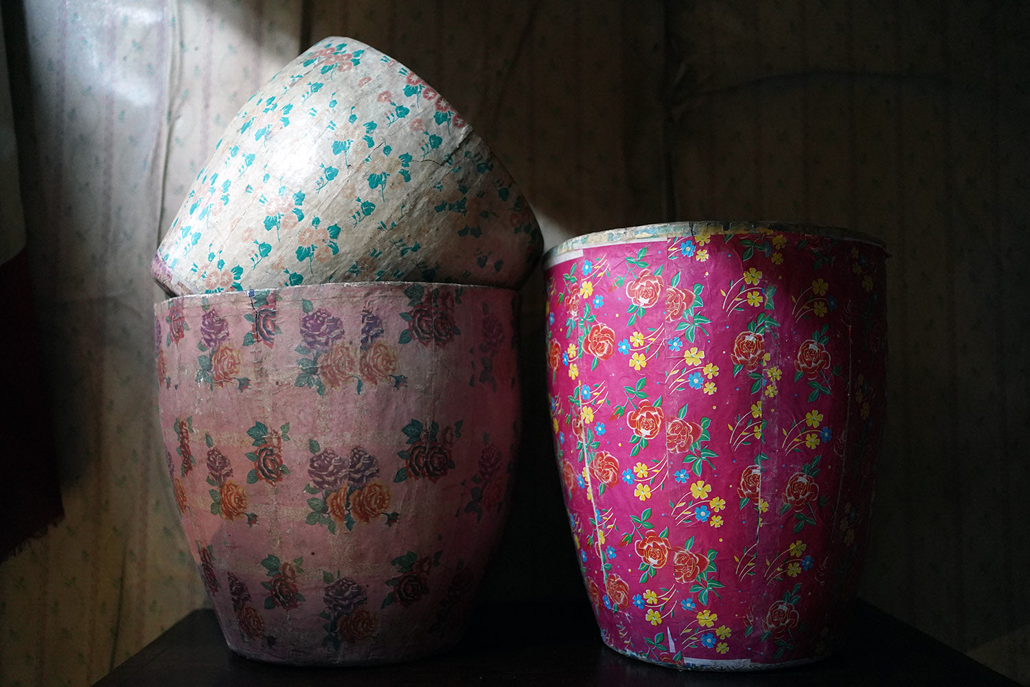 Three Mid-20thC Chinese Papier-mâché Storage Buckets – Doe & Hope