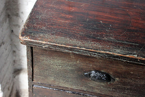 A Decorative Victorian Scumbled Pine Pillar Chest Of Three Drawers c.1870