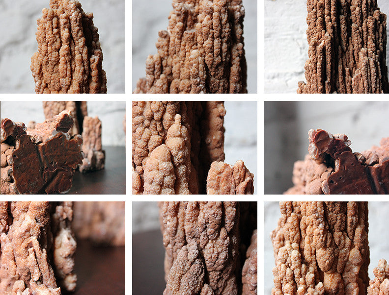 Scolar Rocks A Beautiful Group of Three Graduated Aragonite Scholar’s Rocks – Doe & Hope