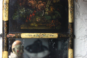A Decorative Continental c.1800 Painted Trumeau Mirror