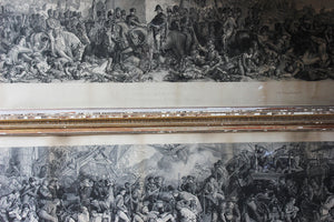 A Decorative Pair of Very Large Gilt-Framed Engravings; Charles W. Sharpe after Daniel Maclise ‘The Death of Nelson at the Battle of Trafalgar’ published 1876 by Art Union of London and ‘Wellington and Blucher’, by Lumb Stocks