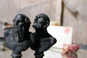 Two Early 19thC Grand Tour Bronze Portrait Busts of Philosophers