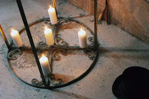 A Very Large 19thC French Painted Wrought-Iron Hanging Lantern c.1890