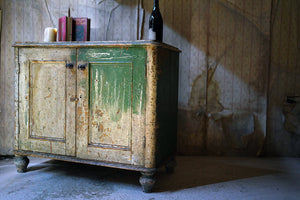 A Late 19thC Painted Pine Side Cupboard c.1890