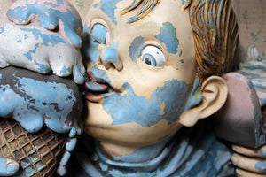 A Mid 20thC Belgian Ice Cream Kiosk Advertising Sign c.1960