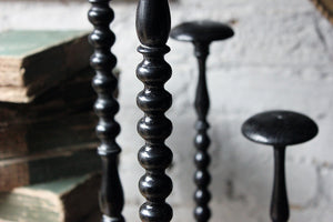 A Group of Five Early 19thC Ebonised Bobbin Turned French Wig Stands